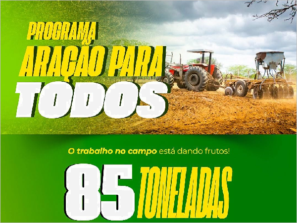Programa Aração Para Todos registra 85 toneladas de grãos colhidos na Safra 2026