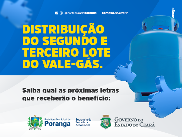 1° LOTE DO VALE GÁS DO GOVERNO ESTADUAL 2021